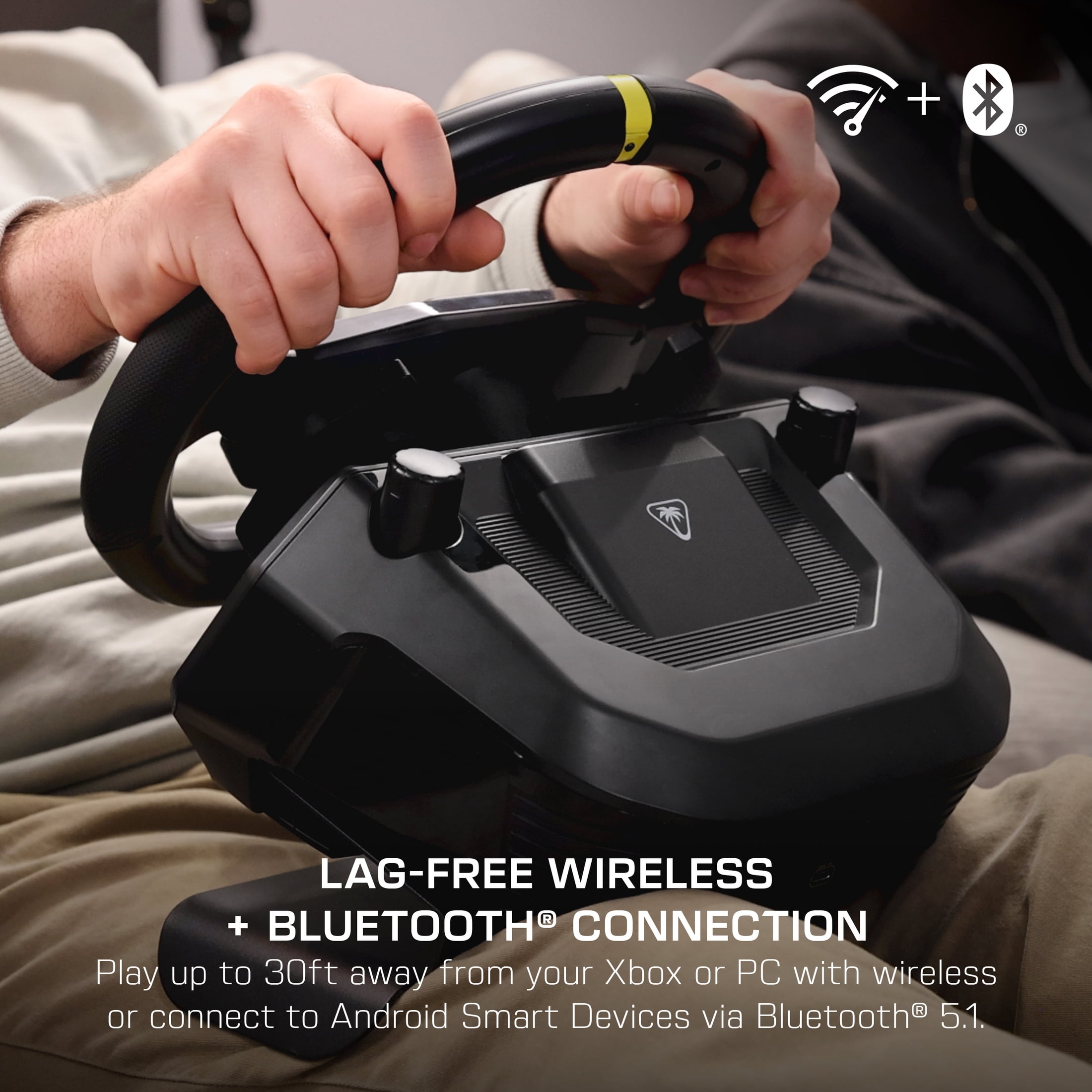 Système de volant de course sans fil Turtle Beach Racer (Noir) - Sous licence officielle pour Xbox Series X|S, Xbox One et Windows - Design complet, connexion sans fil fiable, jusqu'à 30 h d'autonomie