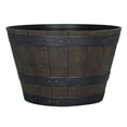 thumbnail image 2 of Mainstays 19in Whiskey Barrel Resin Planter, Brown, 2 of 5