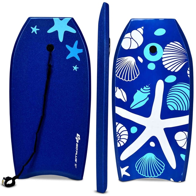 Goplus 33'' Lightweight Super Bodyboard Surfing W/Leash EPS Core Boarding IXPE Starfish