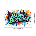 thumbnail image 1 of Colorful Happy Birthday Backdrop Banner Graffiti Wall Style Decorations Party Supplies Background Photography Props Birthday Party Decor Celebration, 1 of 4
