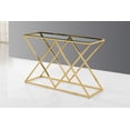 thumbnail image 1 of K-Living Castor Sofa Table/ Console Table with Tempered Glass Top and Stainless-Steel Gold Frame, 1 of 1