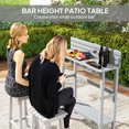 thumbnail image 4 of Outsunny Table de Bar d'Extérieur avec Repose-Pieds Intégré, Dessus à Lattes, Gris, 4 of 10