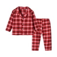 thumbnail image 1 of Penkiiy Ensemble de Pyjama pour Tout-Petits Bébés Garçons Filles Enfants 2 Pcs Coton à Boutons Tenue de Nuit Ensemble de PJS Rouge Liquidation pour 2-3 Ans, 1 of 9