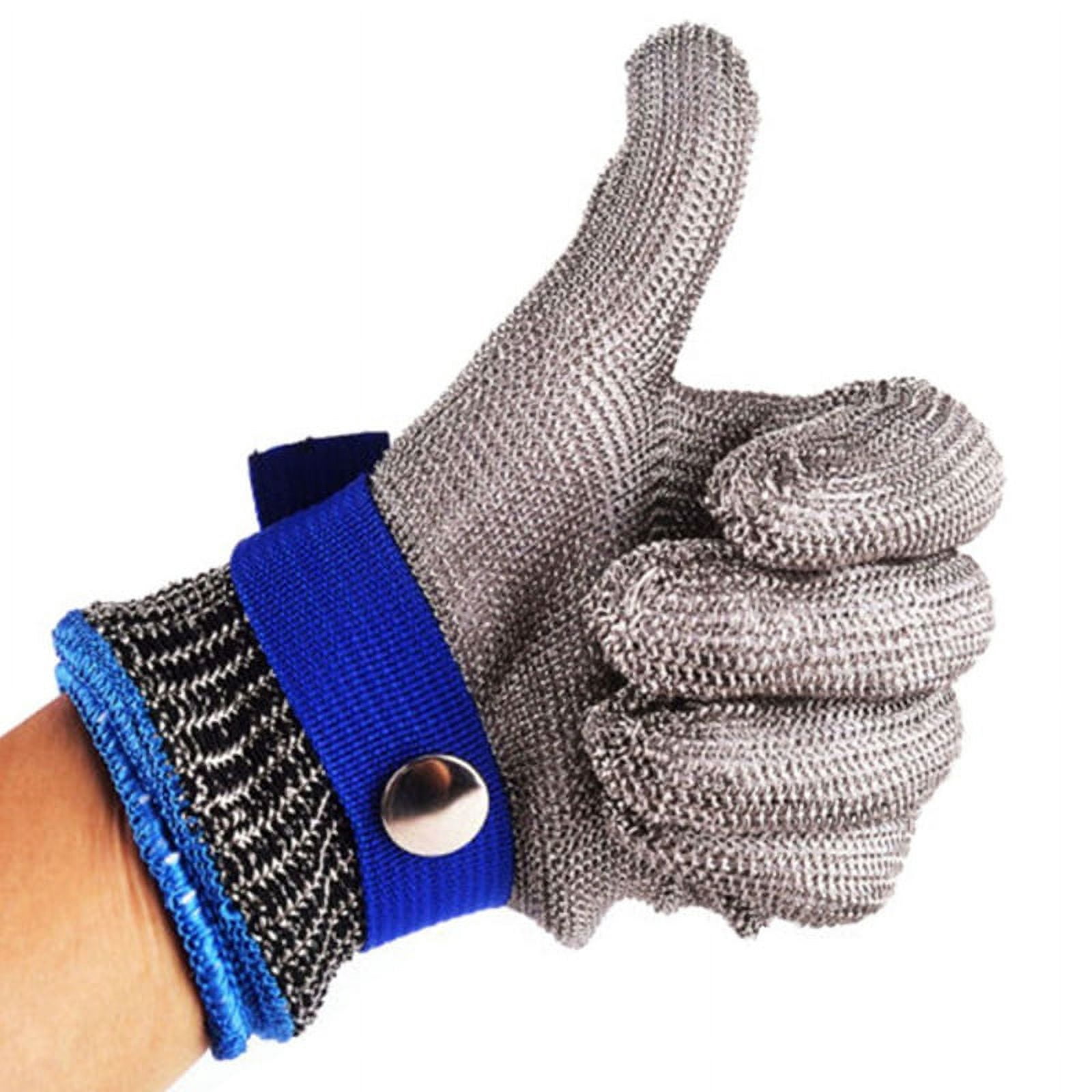 Cut Resistant Gloves Stainless Steel Wire Metal Mesh Butcher Safety Work Gloves for Cutting, Slicing Chopping and Peeling