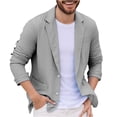 thumbnail image 2 of Veste de Complet Décontractée pour Homme avec Col à Revers, Manches Longues, Imitation Lin, Détails de Poches, 2 of 7
