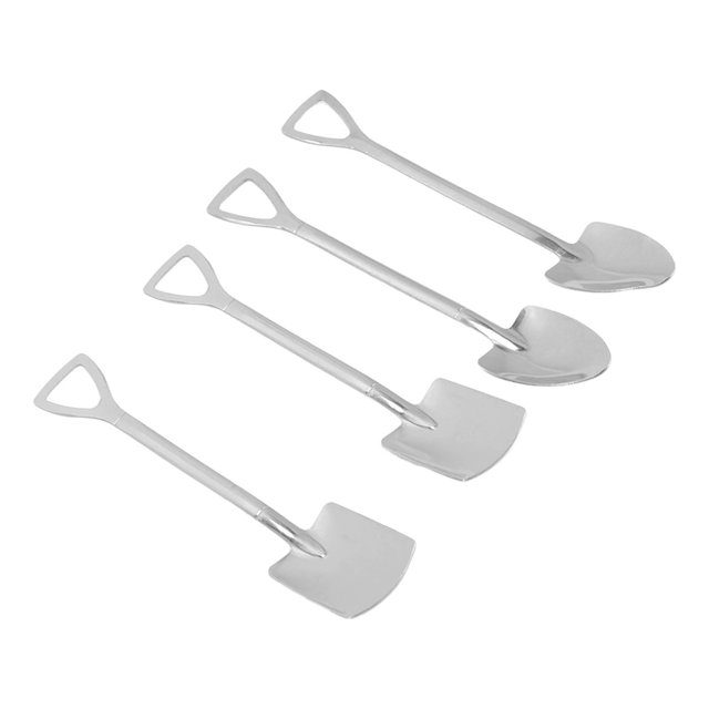 Cuillère à Crème Glacée, Cuillère-Pelle Mignonne en Acier Inoxydable Réutilisable et Durable Facile à Utiliser pour la Maison 2 Pelle Pointue 2 Pelle Quadrangulaire