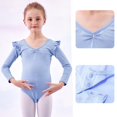 thumbnail image 3 of Robe de Danse à Manches Longues pour Tout-Petites Filles Automne Hiver, Robe d'Entraînement à Volants, Vêtements de Ballet pour Filles, 3 of 3