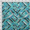 thumbnail image 4 of oneOone Polyester Spandex Turquoise Green Fabric Stripes Sewing Material Print Fabric By The Yard 56 Inch Wide, 4 of 4