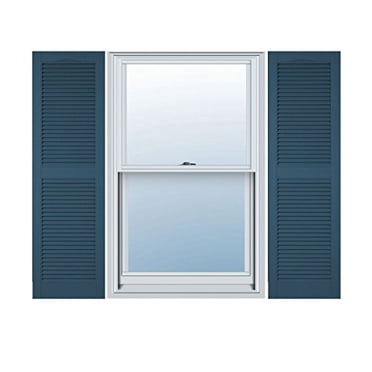Ekena Millwork LL1S12X03900CB Lifetime Vinyl Standard Shutter (Per Pair), 12"W x 39"H, Classic Blue