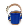 thumbnail image 2 of BLISSFUL STEP Mules pour Femmes Bout Pointu Bride à Boucle Talon Bloc Chaussures à Enfiler Bleu Blanc 8, 2 of 7