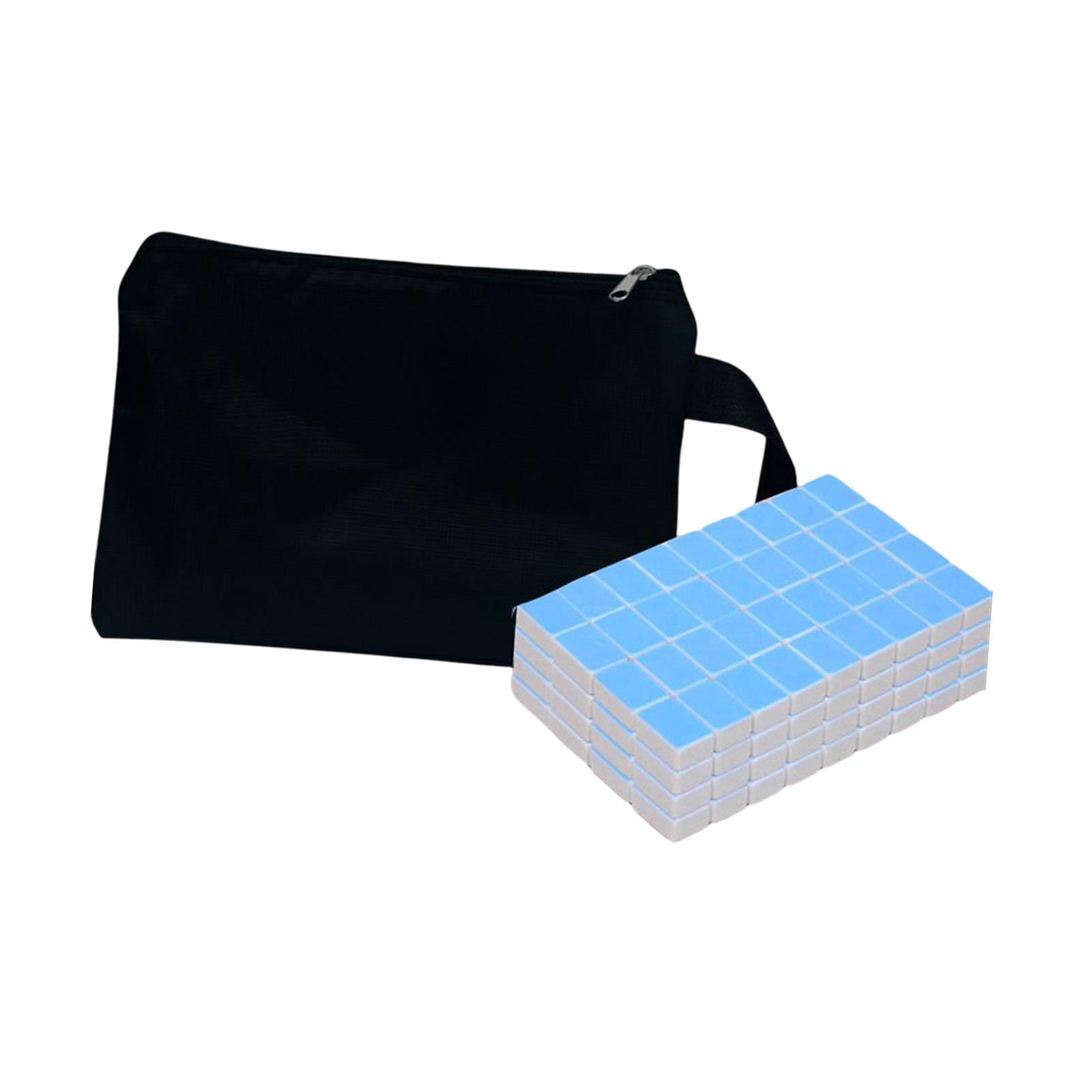 TISHITA Travel Mini Mahjong Board Game, 144 Tiles Mahjong for Outdoor Gathering Home Blue