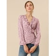 thumbnail image 2 of INSPIRE CHIC Blouse à Volants pour Femme à Col en V, Fleurie, à Nouer Soi-Même, Portefeuille, Haut Péplum, Rose, TP, 2 of 6