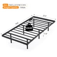thumbnail image 3 of ktaxon Twin 14" Floating Bed Frame with USB Charging and LED Lights, Metal Platform Bed, Black, 3 of 10