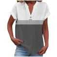 thumbnail image 1 of fatyb Womens Printed V Neck Tops Short Sleeve Button V Neck Tshirts Lightweight Summer Beach Blouses, 1 of 5
