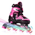 thumbnail image 2 of Patins en Ligne pour Enfants avec Roues Entièrement Lumineuses Patins à Roulettes Ajustables pour Jeunes Débutants Intérieur Extérieur Rose P, 2 of 9