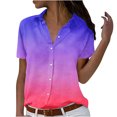 thumbnail image 1 of Button Down Shirts for Women Short Sleeve Collared Work Office Blouses Casual Relaxed Fit Summer Tunic Tops Plus Size, 1 of 5
