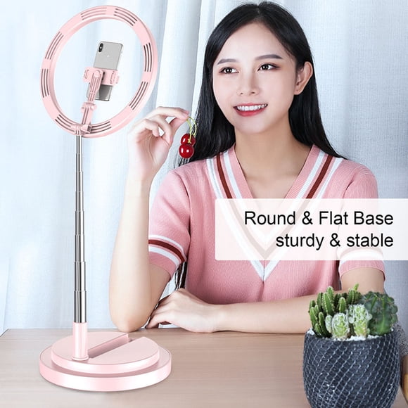 LED Ring Light 11'' with Mini Phone Stand & Dimmer Switch for Live Streaming & Video Portable LED Camera Light with Cell Phone Holder Fill-in Light Lamp with 3 Light Modes & 5 Brightness Levels