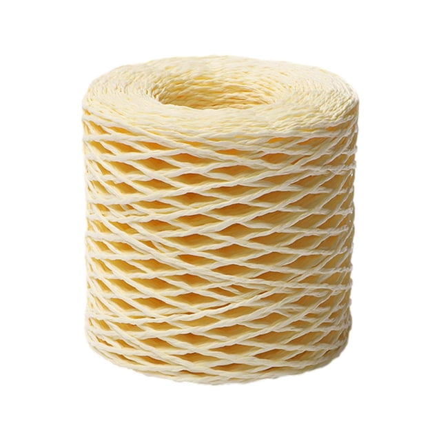 490Ft /150M Natural Raffia Craft Yarn, Paper Fiber Raffia Ribbon Material, DIY Hand Craft Supply for Gift Wrapping, Crochet Work, Making Beach Bags, Hats and Woven Baskets, Multiple Color Options