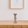 thumbnail image 3 of Diamond Raffia Metal Pillar Candlestick 12", 3 of 3