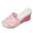 Rose, variante sur Mules Compensées en Dentelle Florale pour Femmes à Bout Ouvert, à Enfiler, Espadrilles à Plateforme, Sandales Confortables d'Été, Claquettes Habillées, Rose, Taille 8