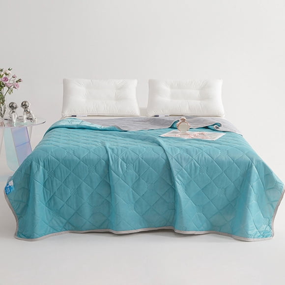 Rbaofujie Travel Blanket New A-Class Mother and Infant Grade Purecolor Simples Cool Feeling Silk Summer Cool Feeling Airconditioning Quilt 7 Colors Optional Camping Quilt