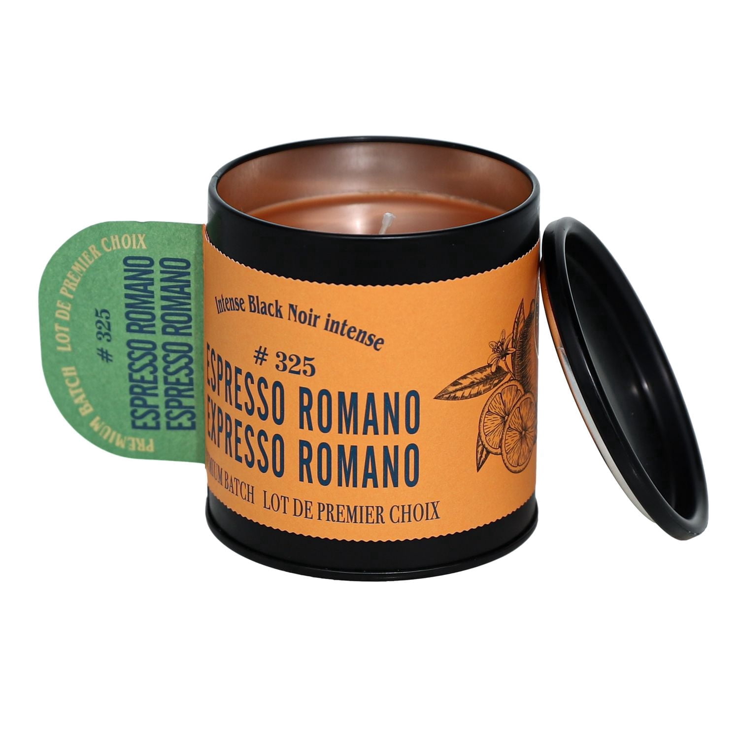 Aroma Light 8oz Espresso Romano Soy Wax Blended Scented Candle, 1 mèche de coton