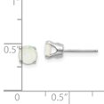 thumbnail image 2 of Boucles d'Oreilles Clous en Or Blanc 14K Opale 5 mm, 2 of 2