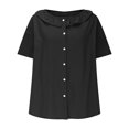 thumbnail image 4 of Blouses pour Femmes Décontractées à Col Rond Boutonnées T-Shirt Basique Confortable Détente Tendance Léger Été Vacances Chemise Douce 2025, 4 of 6