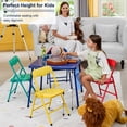 thumbnail image 4 of Homy Casa 5-Piece Kids Activity Dining Set, 24'' Foldable Square Table with 4 Padded Folding Chairs for Crafts, Snacks, Playroom, Multicolor, 4 of 7