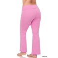 thumbnail image 4 of CHUANK Womens & Plus Stretch Cotton Fold-Over High Waist Bootcut Workout Flared Yoga Pants, 4 of 5