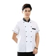 thumbnail image 2 of Chef Uniforms Women Short Sleeve Chef Coat Short Sleeve Double Breasted Working Jacket Restaurant Kitchen Cooking Clothes Workwear White 4XL, 2 of 9