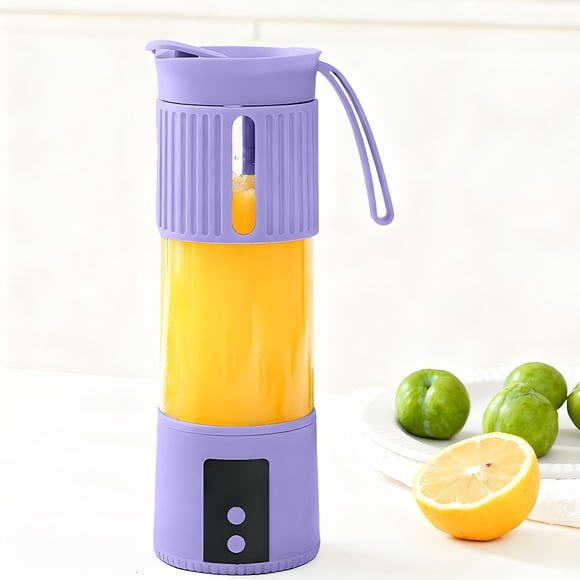 Uuiauoio Portable Electric Juicer Blender Cup, 12-Blade USB Rechargeable Smoothie Maker for Kitchen, Travel, Office, Gym, Healthy Fresh Juice and Shake Blending with Glass Jar
