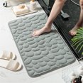 thumbnail image 4 of Hi,Fancy Embossed Bath Mat Quick-Drying Solid Color Shower Absorbent Bathroom Rug Large Kitchen Washroom Door Bathmat Kids Safety Gray 50x80cm, 4 of 7