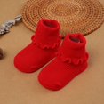 thumbnail image 2 of B91xZ Chaussettes Cheville pour Bébés Filles en Coton Riche Nouveau-Né et Éponge, Rouge m Nourrisson, 2 of 4