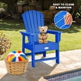thumbnail image 3 of Gymax Ensemble de 2 Chaises Adirondack de Patio pour Enfants Fauteuil Chaise d'Extérieur Résistante aux Intempéries Bleu, 3 of 5
