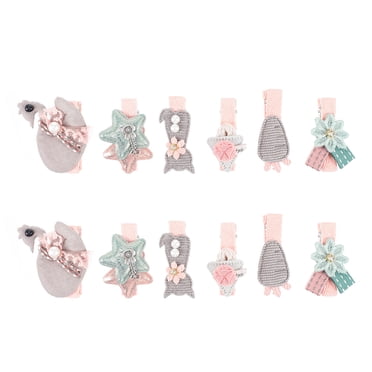 Shisuyan Accessoires pour Cheveux pour Enfants Couleur Assortie 12 Pcs 2.4x2x0.2In