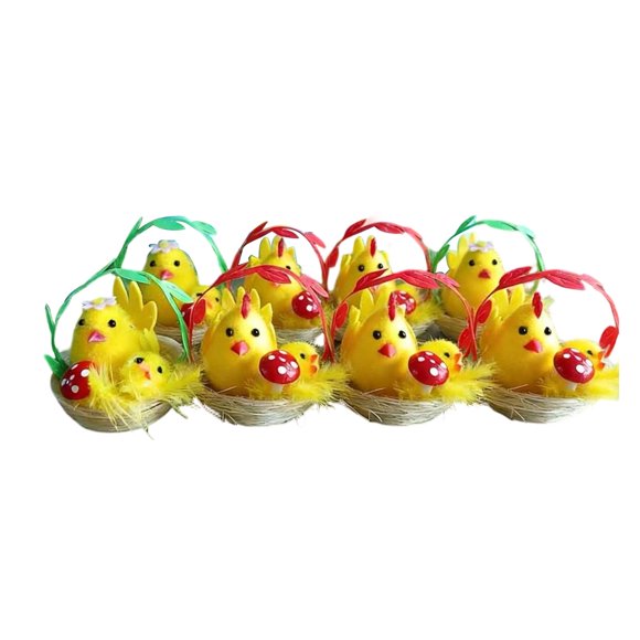Décorations de Fête Oeufs de Pâques, Ornements Poussin en Plastique avec Détails Décoratifs pour Présentation à la Maison, Arrangements de Fête, Déco de Table – 2.36x1.57x1.57 Po 0.11 Lb