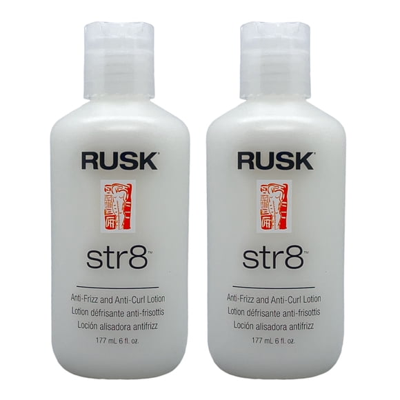 Rusk Str8 Anti Frizz and Anti Curl Lotion 6 Oz (Pack of 2)