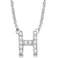 thumbnail image 1 of Petite Pave Diamond Initial Pendant Necklace 14k White Gold, 1 of 1