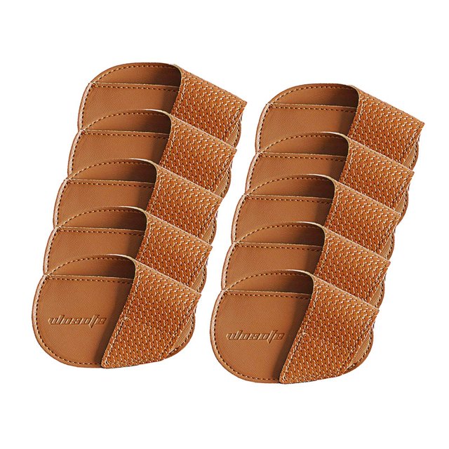 fastboy Golf Head Covers PU Portable Protector for Athlete Travel Golf Training Brown Large