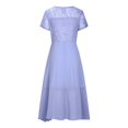 thumbnail image 4 of WTXUE Robe Grande Taille, Robe Longue Maxi à Encolure Ronde en Mousseline Patchwork à Imprimé de Paillettes pour Femme, Robe à Paillettes pour Femme, Robe Bleue Femme, Bleu 4TG, 4 of 5