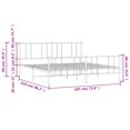 thumbnail image 4 of vidaXL Metal Bed Frame with Headboard and Footboard White 183x213 cm, 4 of 5