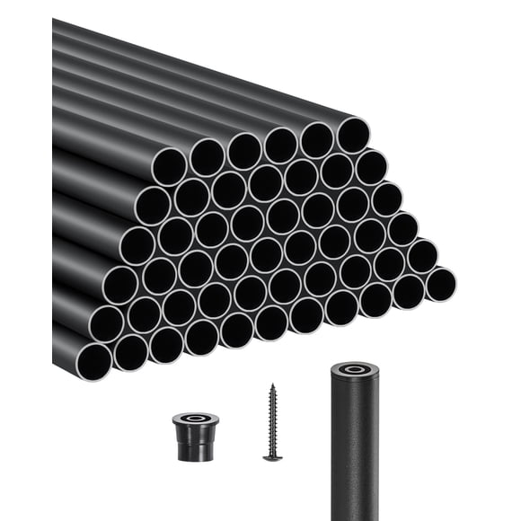 VEVOR Metal Staircase Balusters 51 Pack 26 In Aluminum Spindles with Screws/Rail Caps