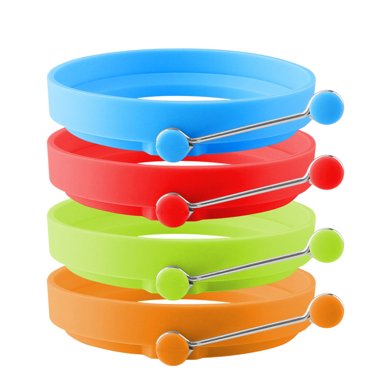 4Pcs Eggs Rings Silicone Handles Nonstick Pancake Kitchen Cooking Tool
