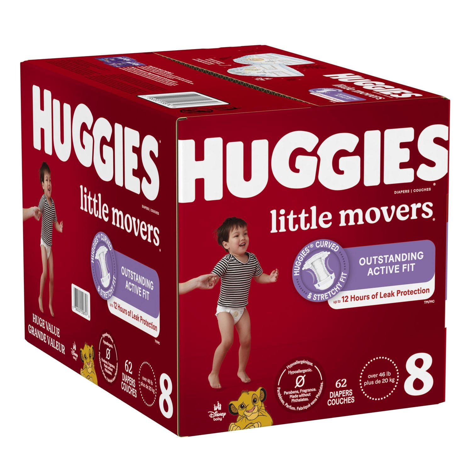 Huggies Little Movers Baby Diapers, Mega colossal pack, 3 (16-28 lbs), 136 Count