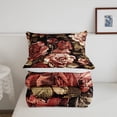 thumbnail image 4 of YST Red Peony Comforter Set Queen Size,Retro Floral Down Comforter For Girls Teens,Spring Rustic Garden Bedding Set,Oil Painting Style Quilt Set 1 Comforter with 2 Pillow Cases,Lightweight, 4 of 5