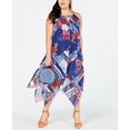 thumbnail image 1 of Inc Concepts Robe Midi Asymétrique Florale pour Femmes, Marine, 0X, 1 of 3