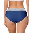 thumbnail image 3 of INSPIRE CHIC Women's Plus Size 5 Packs High Rise Brief Stretchy Underwear 1X Blue, Gray, 3 of 6