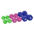 thumbnail image 4 of CS 32lb Neoprene Dumbbell Set with Rack-Green,Pink,Blue, 4 of 6