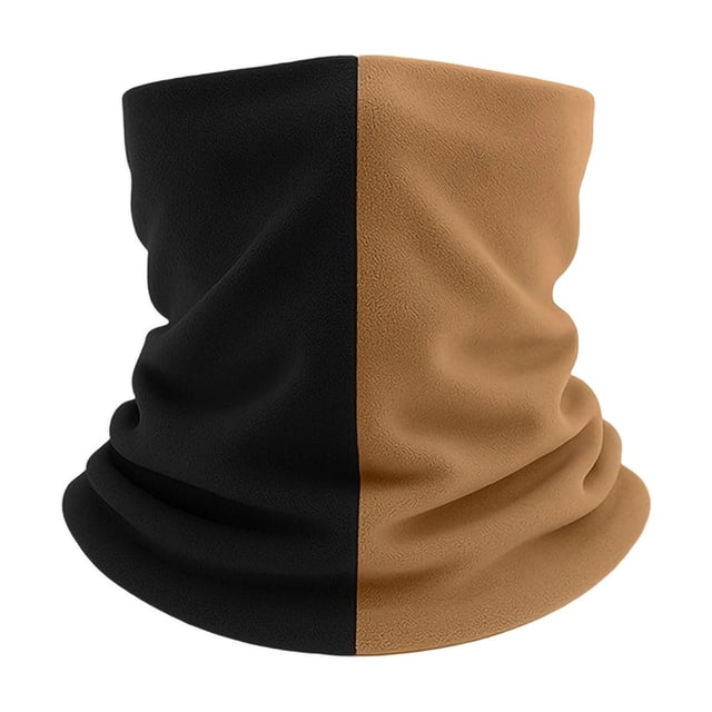 Coffee Mens Cycling Windproof Neck Cover With Double Layer Fleece Design For Skiing Sports And Winter Outdoor Activities With Adjustable Fit Free Size